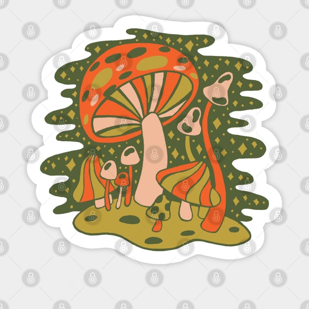 Forest of Mushrooms Sticker by Doodle by Meg